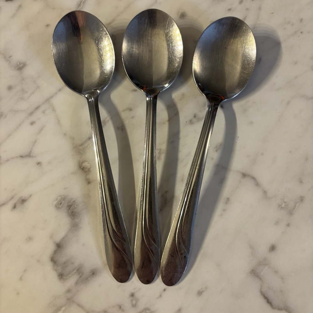 Vintage Set Of 3‎ Washington Forge WF Stainless FINESSE 5 7/8" Soup Spoons USA